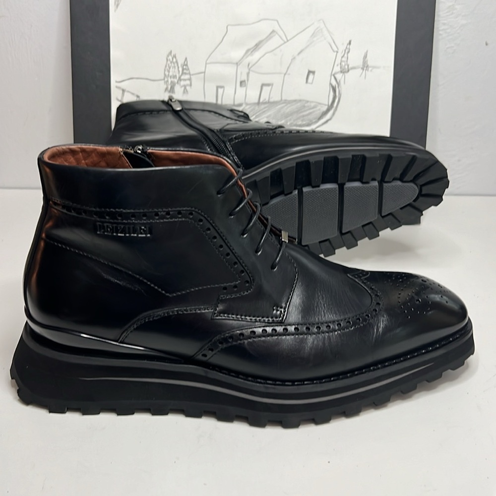 LEiZiLEi men’s premium black ankle boots. Men’s size 8